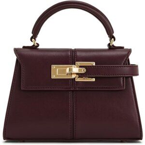 ⚡Jw Pei Women Deep Burgundy Vegan Leather Elegant Sustainable Top Handle Bag